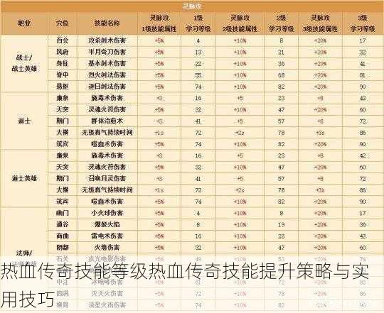 热血传奇技能等级热血传奇技能提升策略与实用技巧  第1张