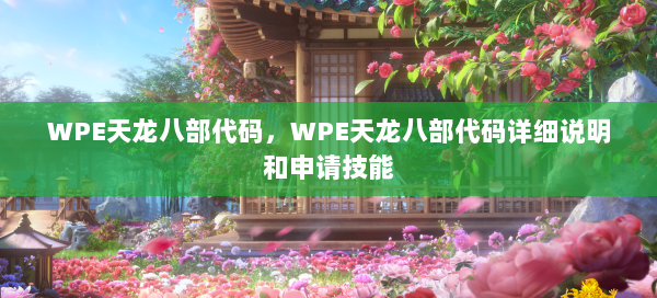 WPE天龙八部代码，WPE天龙八部代码详细说明和申请技能 第3张